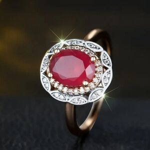 🔥 NEW! Vintage Style Ruby Ring Sz 6
